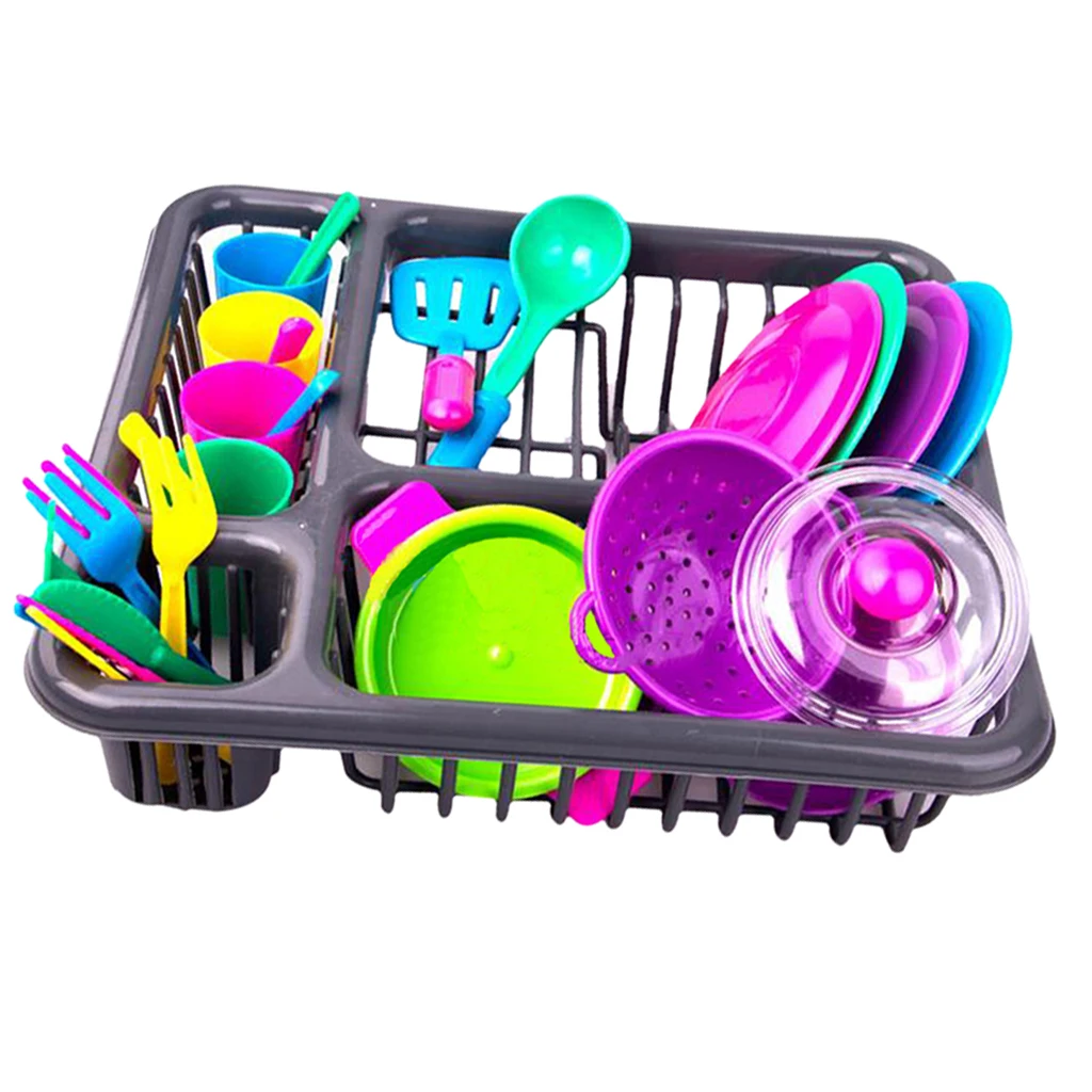 Children Role Playing Toy Tableware Utensils Sink Dishes Playhouse Kitchen Pretend Play Learning Toys Playset Kids Gift