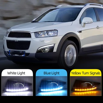 Auto lampeggiante 1 Set 12V LED DRL luci di marcia diurna con foro fendinebbia per Chevrolet Captiva 2011 2012 2013 relè indicatori di direzione