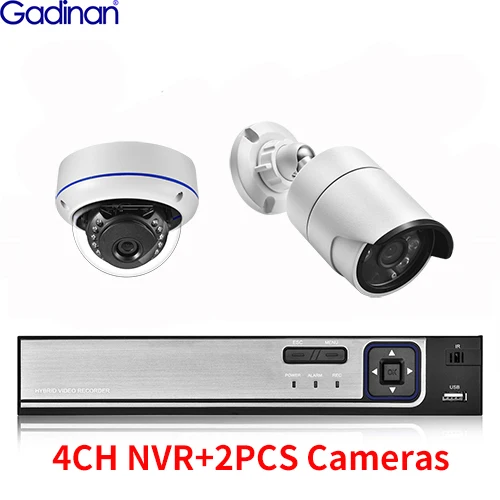 Gadinan 8MP Ultra HD POE Network Video Surveillance System 4K Security Cameras 4CH 8CH NVR Dome Bullet CCTV Kit Audio Record Set cctv camera for home Surveillance Items