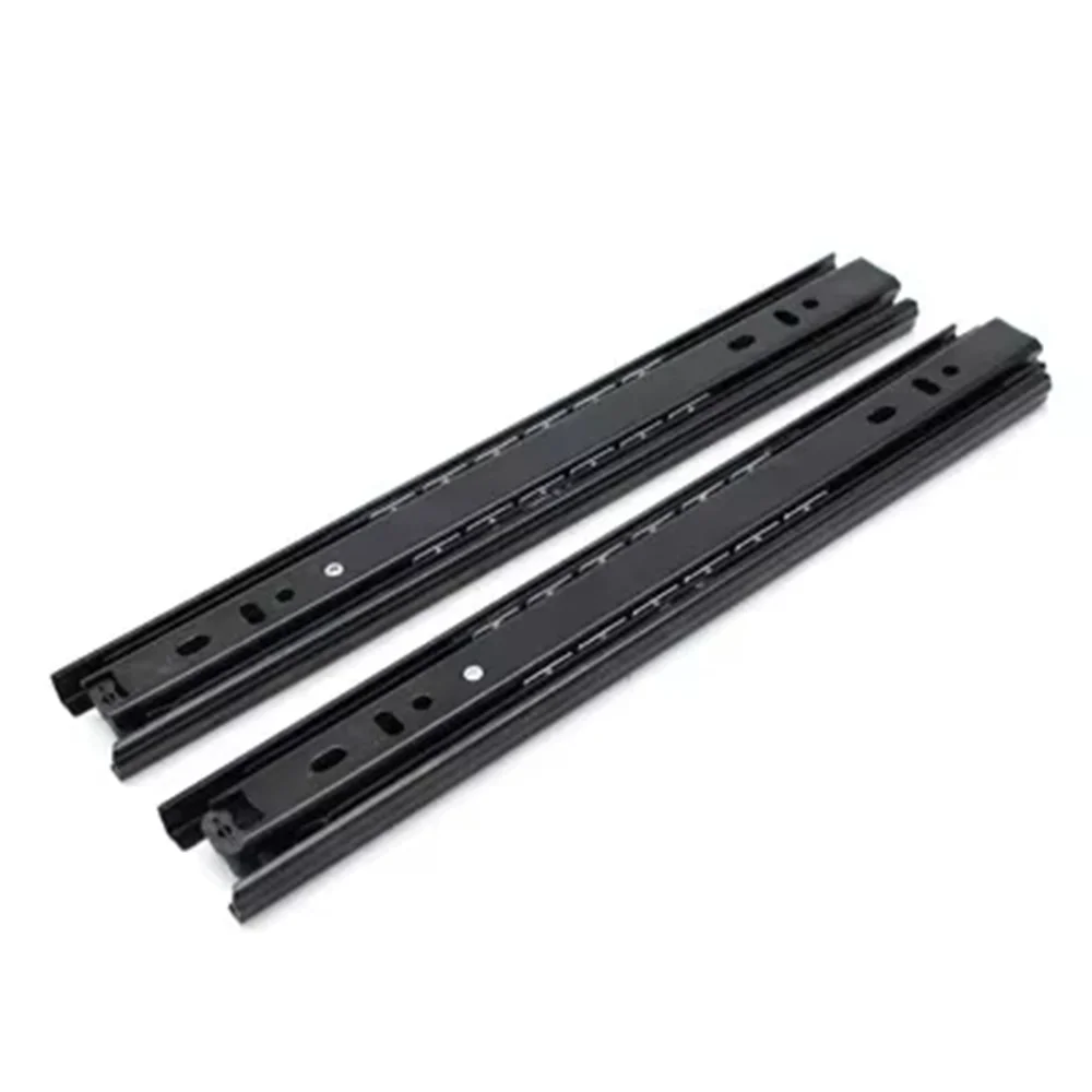 NULYLU Wide Detachable 2-Section Drawer Slides – Smooth, Quiet, Ball-Bearing Rails For Cabinets & Dressers (Silver)