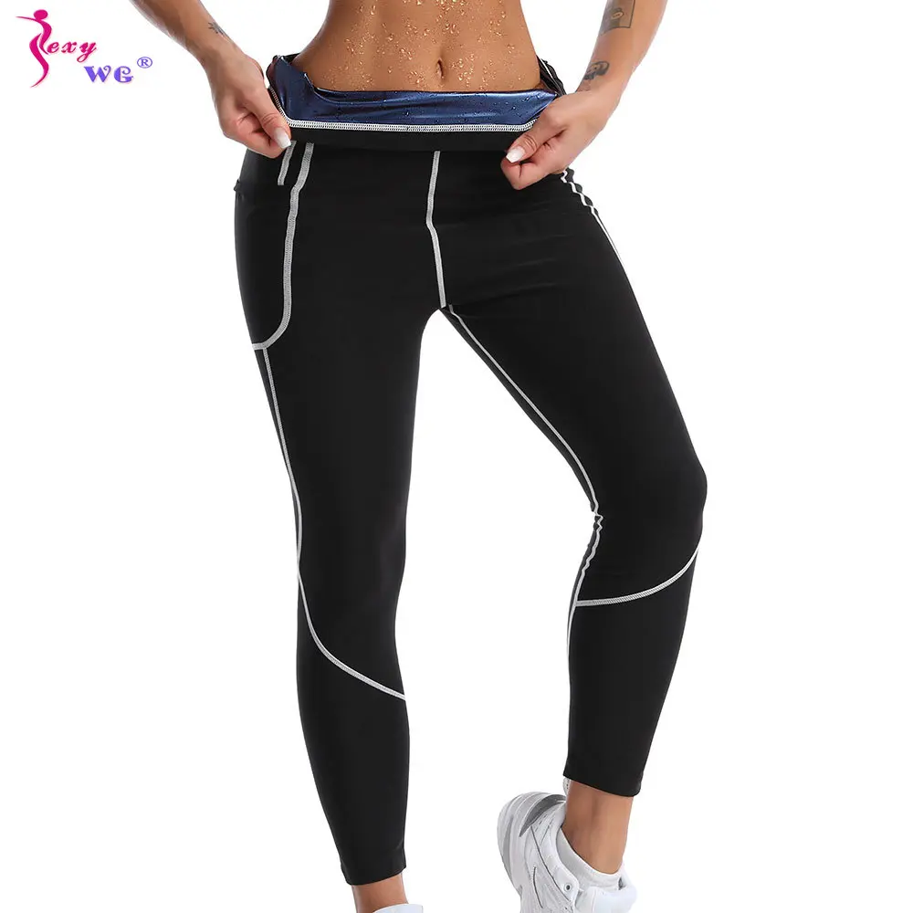 

SEXYWG Sauna Pants for Woman Weight Loss Sweat Leggings Belly Tight Trousers Ladies Body Shaper Fat Burner Thermo Gym