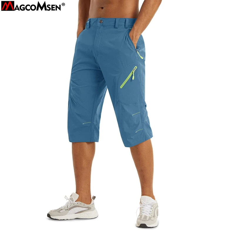 Summer Thin Men's Pants Nylon Quick Dry Ripstop Trekking Mountaineer Below Knee Length