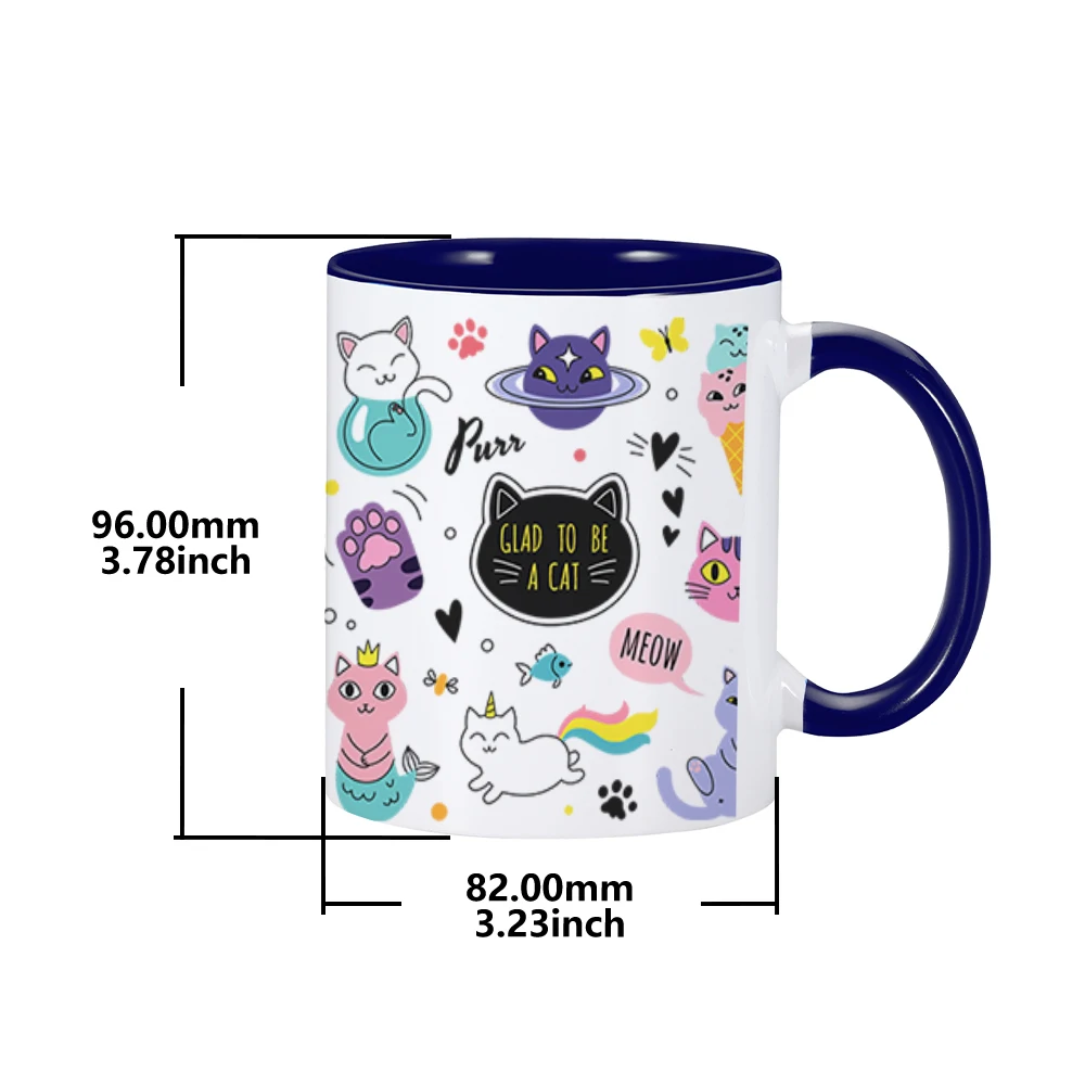 Glad To Be A Cat Ceramics Coffee Mug 11oz Cats Mugs Colorful Creative  Coffee Tea Cups Milk Cup for Couples Pet Lovers Gifts Mug - AliExpress