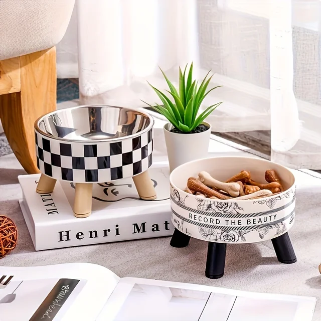 Stainless Steel Raised Pet Bowl,Cat Water and Food Dish, Spill-Proof Detachable Feeding Bowl for Small Pets Suitable for Puppies 6