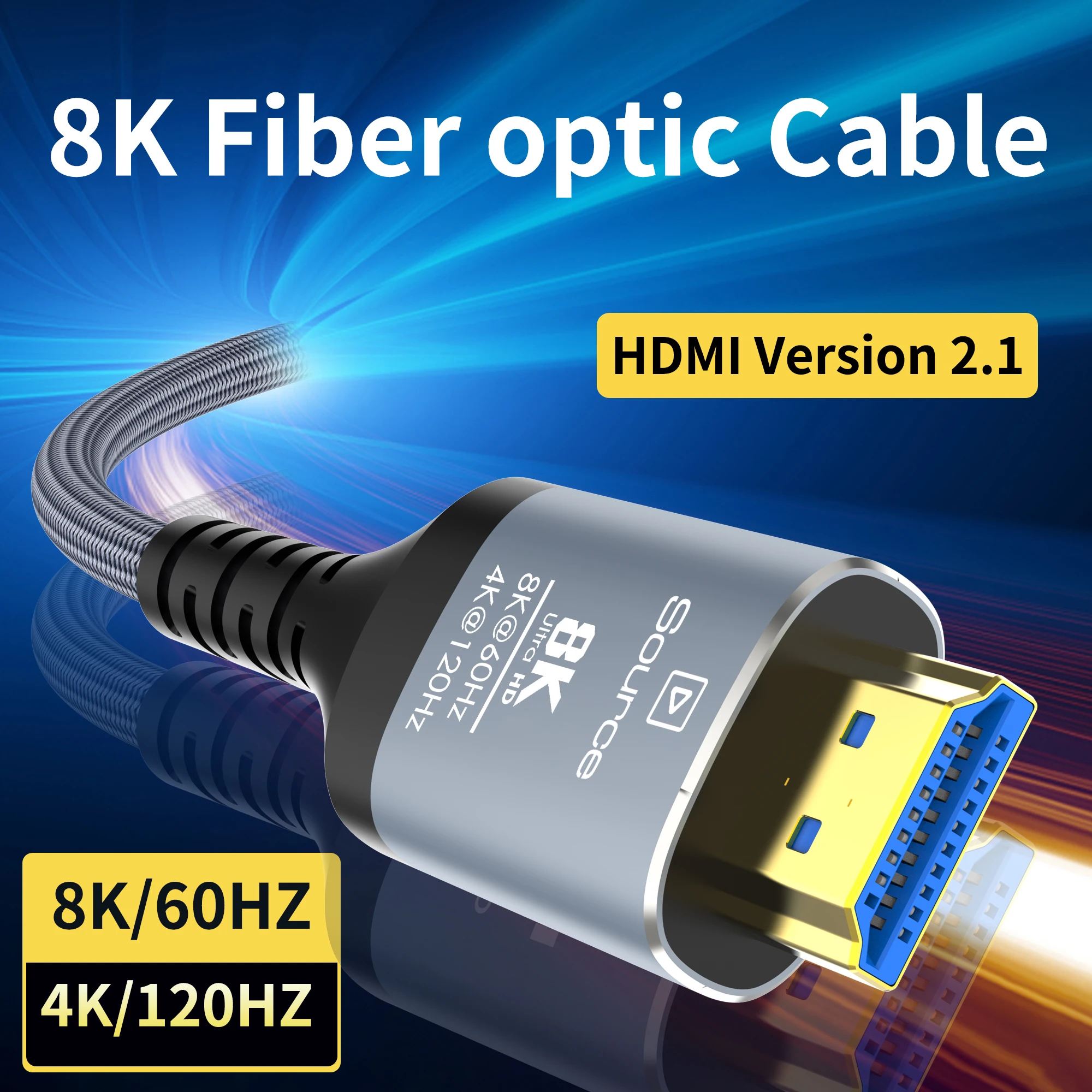 Cyanmi 8K Hdmi Cavo In Fibra Ottica Hdmi 2.1 Dinamica Hdr 8K/60Hz 4K/120Hz Ultra Ad Alta Velocità 48Gbps Earc 3D Hdcp2.2 Per Samsung 8K Tv