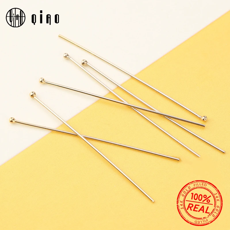 

A pair 0.41/0.50/0.63MM 14K gold filled ball head pins needles for DIY jewelry beads earring making,jewelry accessories 9 sizes