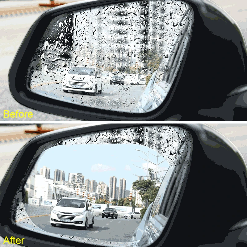  Car Rearview Mirror Film Protective Waterproof Anti Fog Clear Soft Film Suit for Bathroom Mirror-Sticker Automobile Accessories 