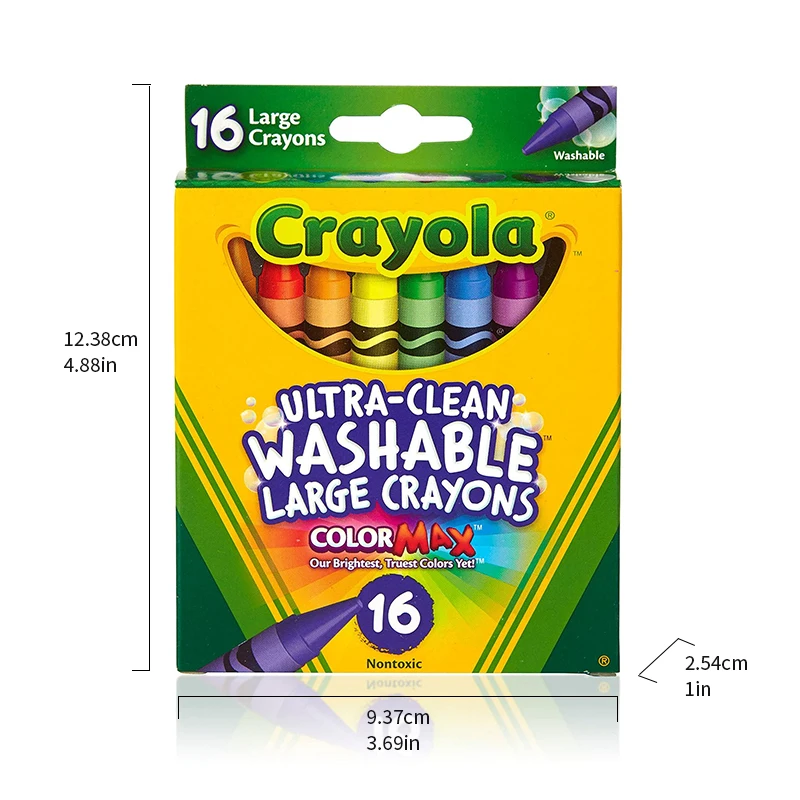 Crayola Washable Crayons 16 Ct School Supplies For Kindergarten Toddler Crayons Gifts For Kids For colored crayons children painting supplies