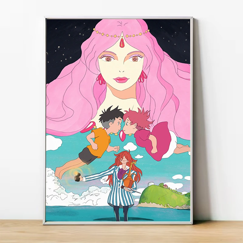 

Ponyo on the Cliff Anime Poster Art Decorative Paintings Home and Decoration Posters for Wall Decororation Print Room Decor Home
