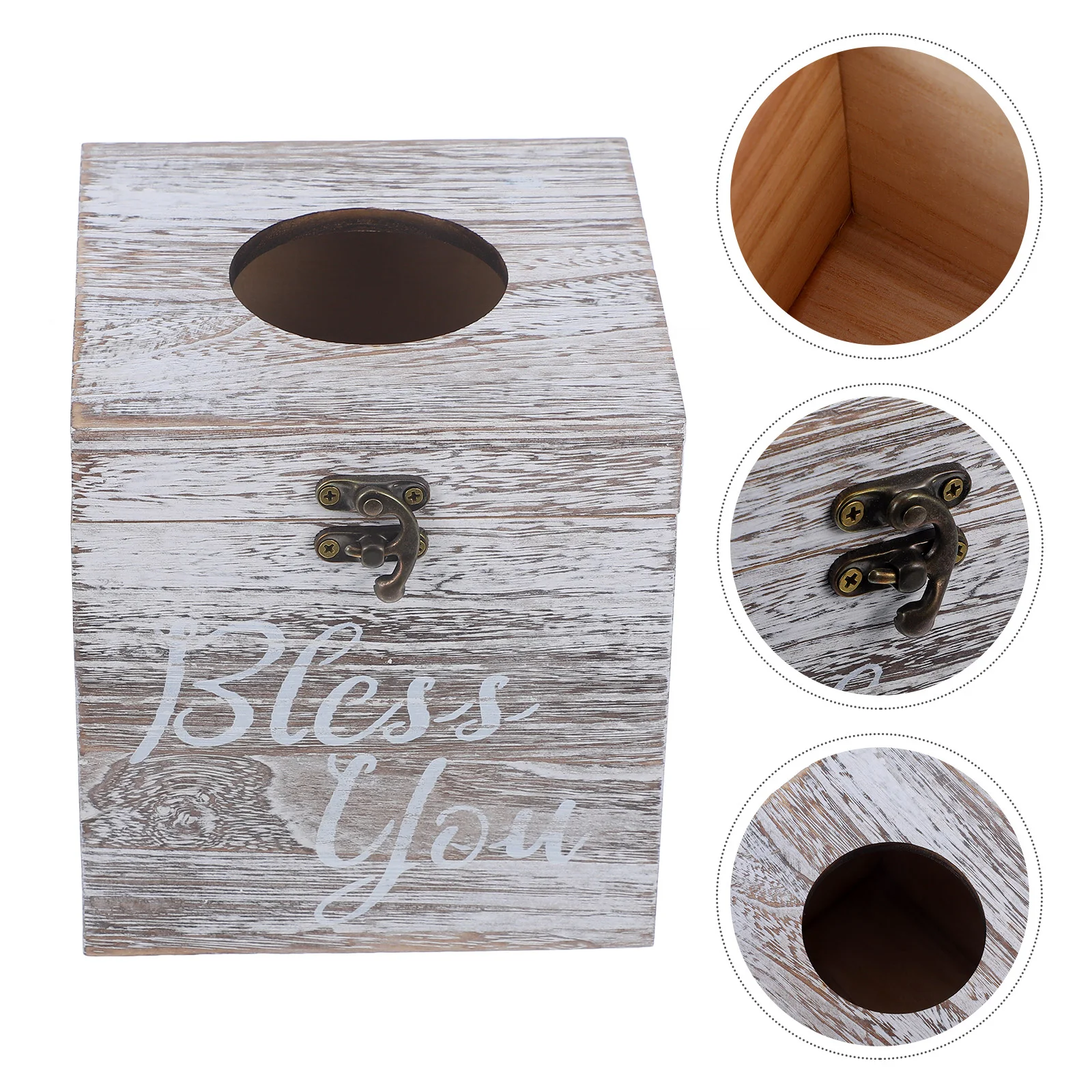 

Vintage Tissue Box Cover Car Office Boxes Paper Towel Napkin Storage Holders Wood Living Room
