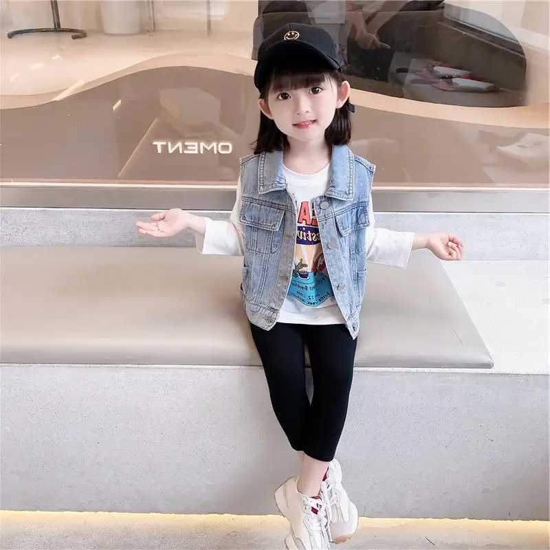 New Boy Denim Vest Spring Autumn Broken Hole Style Kids Boy