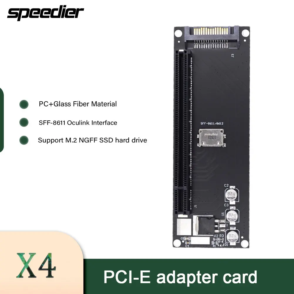 

SFF-8611 Oculink To PCIe 4.0 X16 Slot Adapter PCI-e 4.0 Expansion Card Apply PCIe X4 X8 X16 for 1394 Network Sound Graphics Card