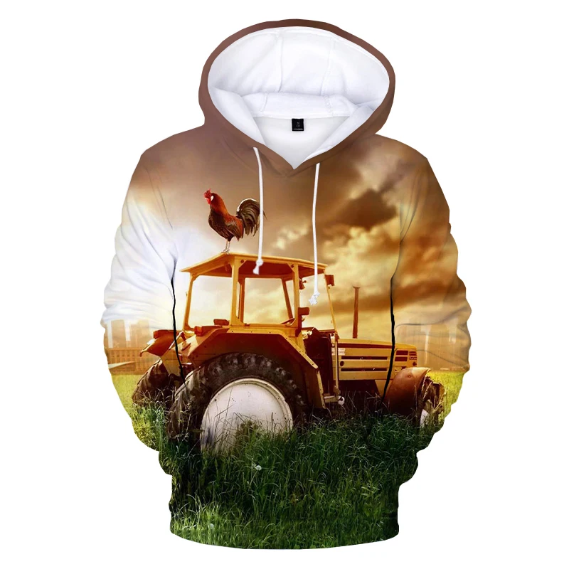 

2023 Car Tractor 3D Print Hoodie Sweatshirts Men Women Fashion Casual Funny Pullover Unisex Streetwear Oversized Hoodies