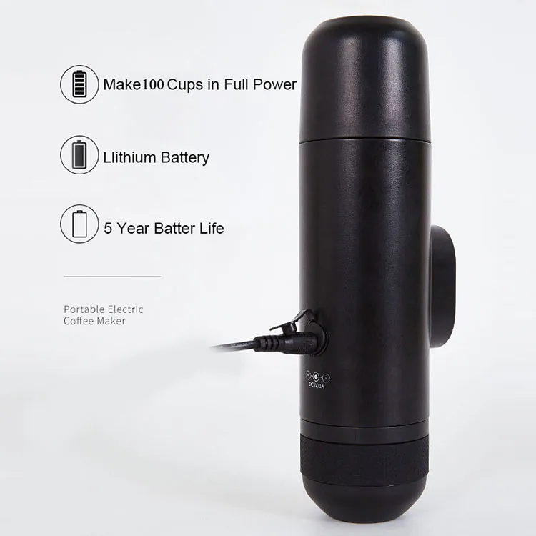 Lithium battery outdoor travel camping car small mini portable K cup ground coffee capsule espresso coffee maker machine