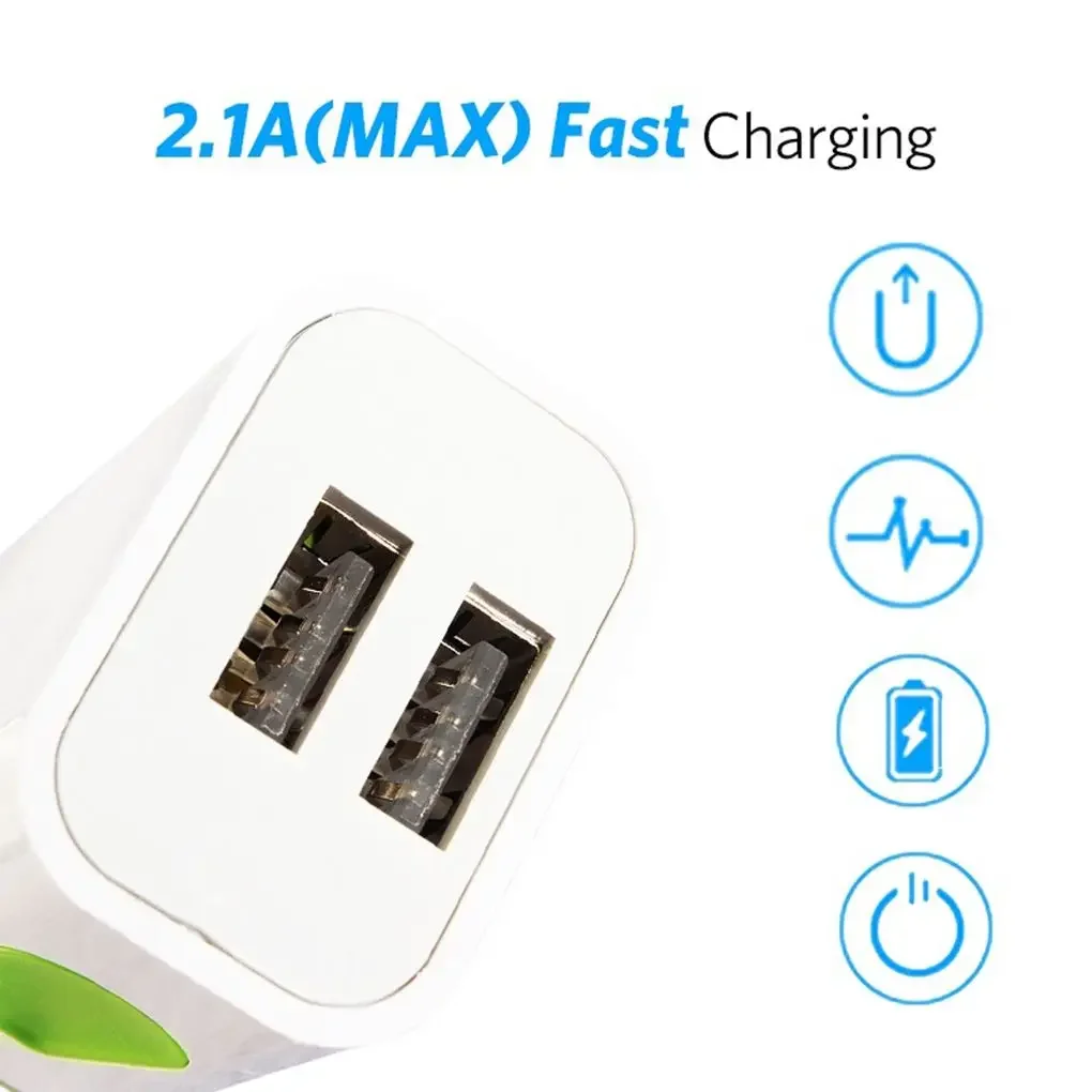 Dual Port 2A Output USB Wall Charger Travel Plug Power Adapter Quick Charge 3.0 Compatible for iPhone Samsung Xiaomi Phone