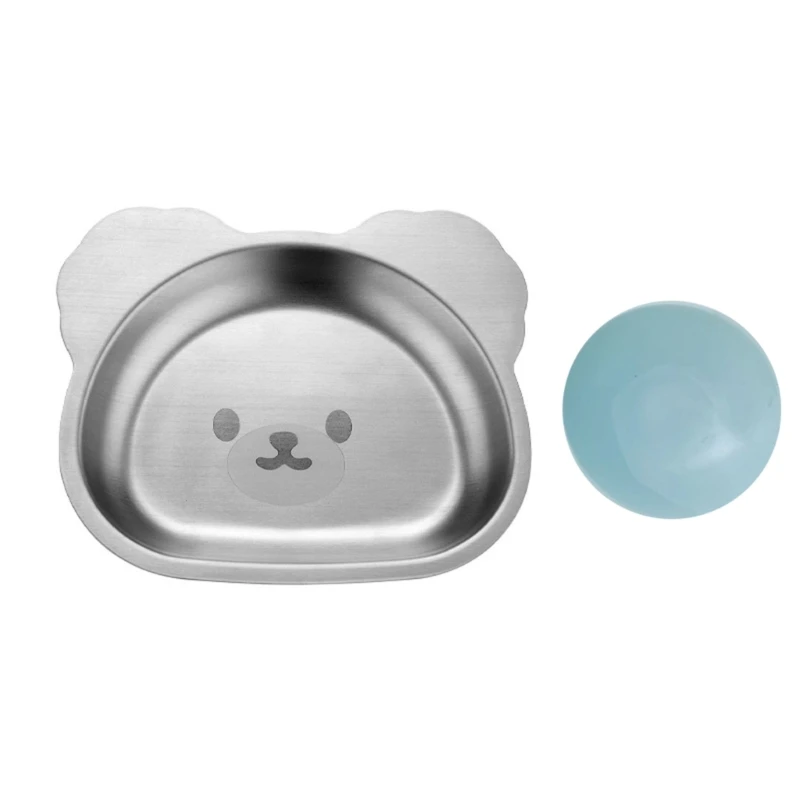 Stainless Steel Material Children Plate Canteens Dinner Tray Children Plate