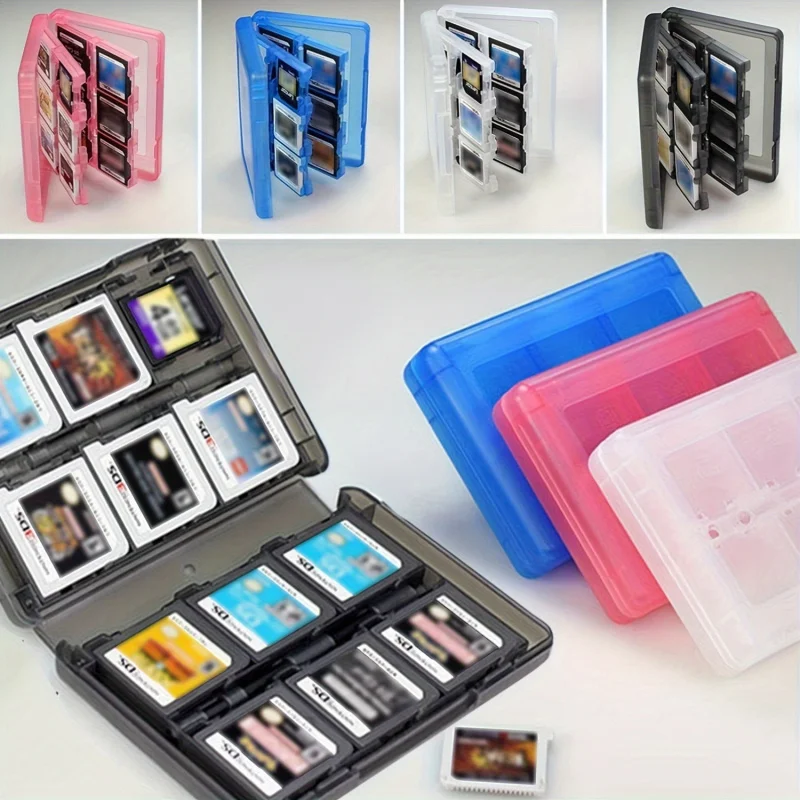 Compact 28-in-1 Game Cartridge Holder - Durable ABS Storage Box