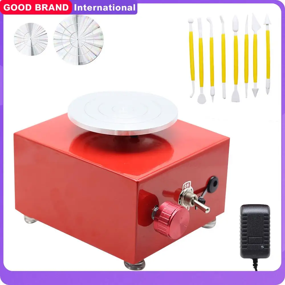 Mini Electric Pottery Wheel Machine for Art Crafts Ceramic Pottery Wheel  Clay Tools Turntable with 6.5+10CM Tray & Sculpting Kit - AliExpress