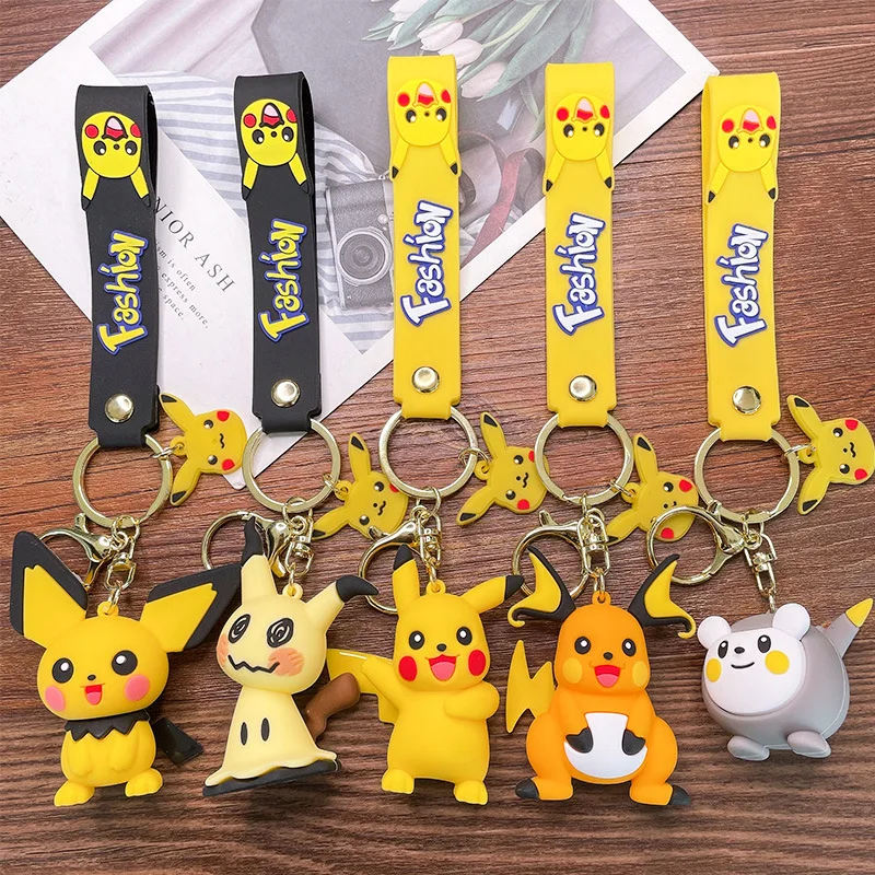 Porte-Clés Pokémon Pikachu, 5 Styles, Figurine d'Action, Pendentif de Sac,  Dessin Animé, Kawaii, Jouet