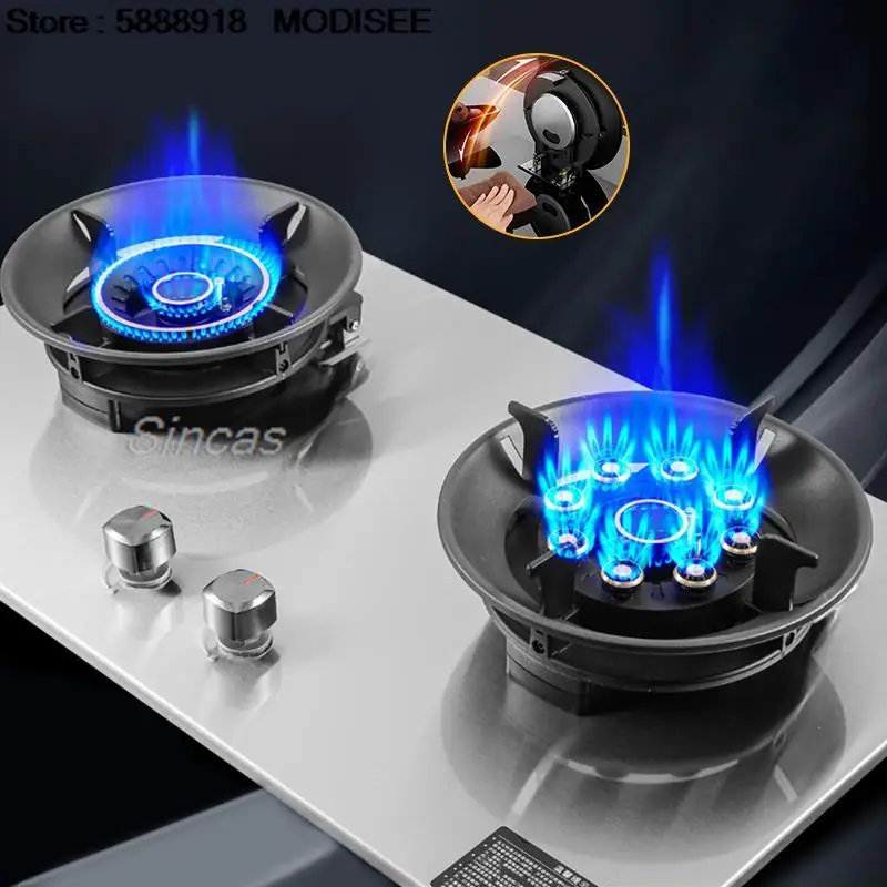 

Gas Cooktop Stove Dual Stove 8.5KW Household Embedded Natural Gas Liquefied Gas Timing Stove Desktop Dual-Use Hob Gas Panels