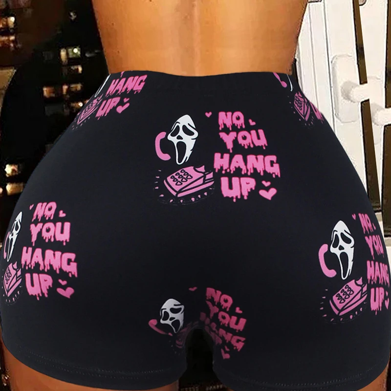 Sleep Shorts Women's Boxers Pajamas Casual Sports Fitness Cartoon Halloween Print Soft Breathable