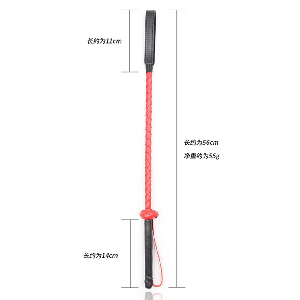 Red Riding Crop PU Leather Whip Crops Equestrianism HorseWhip with Wristband