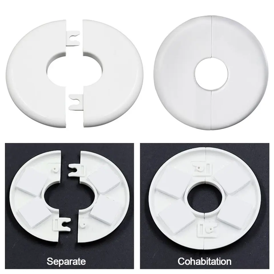 pijp covers1Pc Plastic Pijp Muur Covers Airconditioning Gat Decoratie Flens Cover Douche Kraan Decor Zelfklevend Splittable (Kleur: Wit, Maat: 11.5x5.1 cm) (Color : 10.5x4.4cm