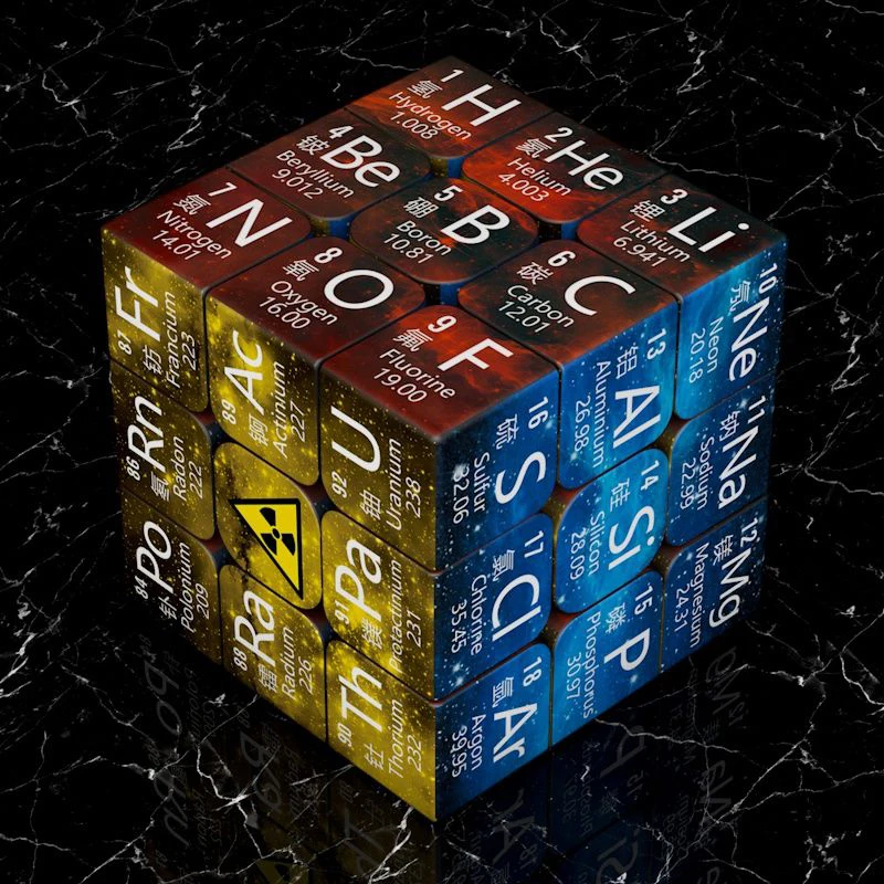 3x3x3 Magic Cube Puzzle Chemical Periodic Table Physics Kids Educational Toy