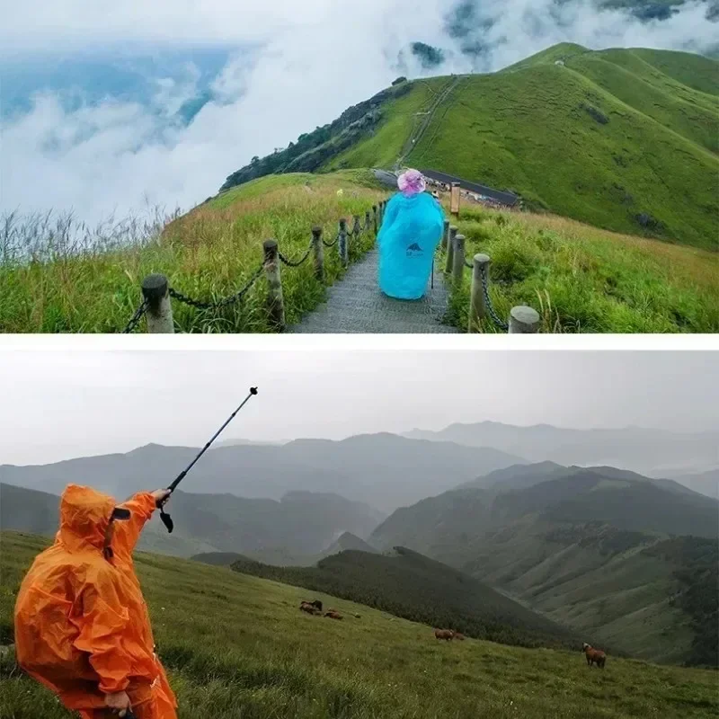 3F UL GEAR Zippered Sleeve Raincoat 15D/210T Nylon Waterproof PU5000MM Outdoor Ultralight Cycling Hiking Jackets Poncho Raincoat 5