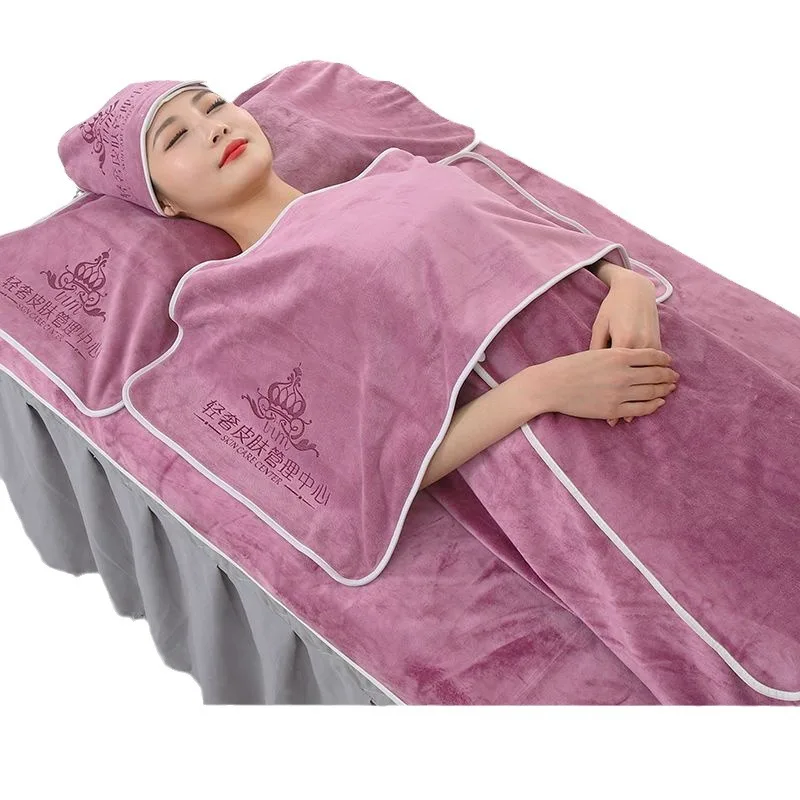 head spa shampoo bed towel Beauty salon headband bedding towel towel bath towel set print logo customized beauty head spa liege 4