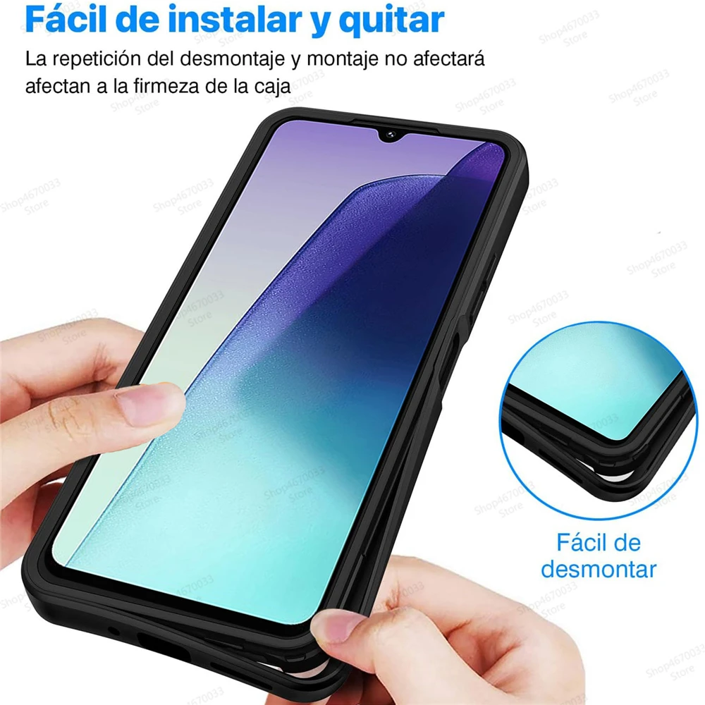 Cover Antiurto Blu Custodia Kukoufey Per Xiaomi Redmi 9A - Antiurto Blu Con Protezione Schermo Custodia Redmi 9A Antiurto - Foto 3