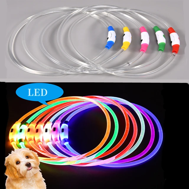S495a0a71cced4c279ca48099572d7e690.jpg Luminous Dog Collar Light Charge Cat Necklace, Led Fashion Flashing DIY Glowing Safety Collar for Dogs Nighttime Pet Accessorie