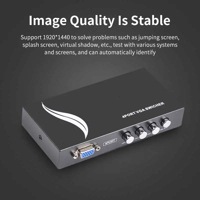 4X1 VGA Switch Splitter VGA Cable Adapter 2K HD Video Display 4 in 1 Out Port Hub for Laptop Projector PS4 TV Monitor Switch vga cable adapter vga cable vga kvm switch vga extender splitter