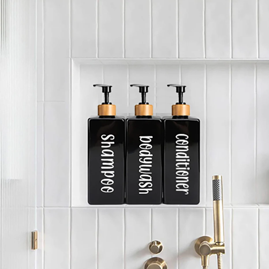 500ml Refillable Shampoo Conditioner Bottles Pump Dispenser
