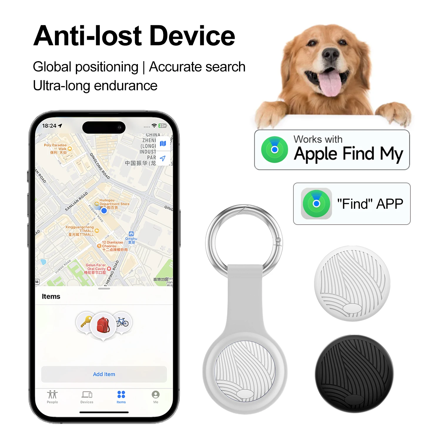 Smart GPS Tracker Work With Apple Find My Anti-lost Device Bluetooth Smart Tag Pets Kids Key Finder Wallet Car Locator