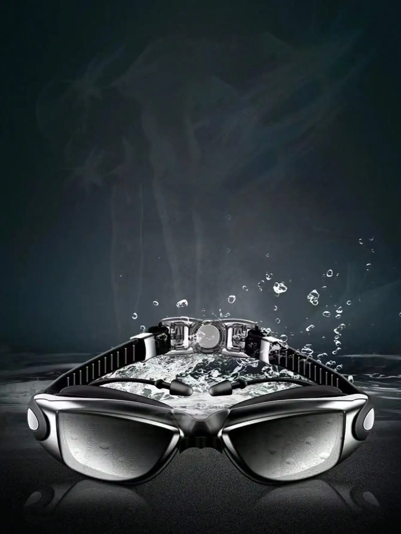 Premium Waterproof Fog-Proof Swim Goggles - Cool Silver Plated Racing Design