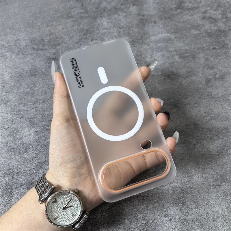 Enhanced Product Title: Transparent Anti-Slip Magnetic PC Case with Shockproof Lens Protection