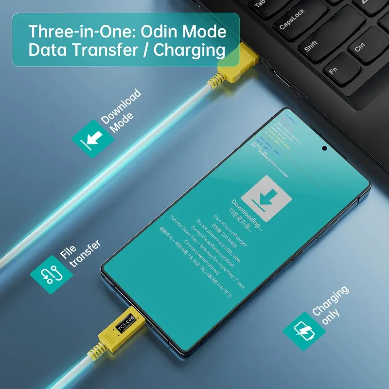 YCS-C06 SAM 다운로드 모드 케이블 수동 도구 조합 USB-C Odin 마이닝 모드 데이터 케이블(휴대폰 수리 도구 키트용)