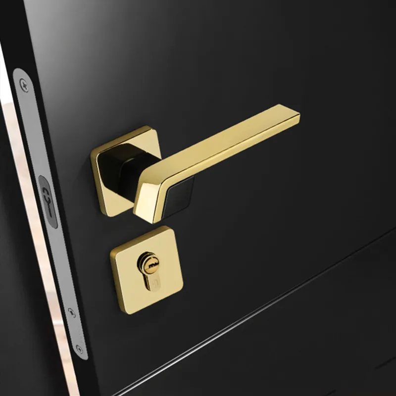 Description Picture 5 of itemHigh Quality Zinc Alloy Bedroom Door Lock with Key Indoor Mute Security Door Locks Mechanical Handle Lockset Home Hardware