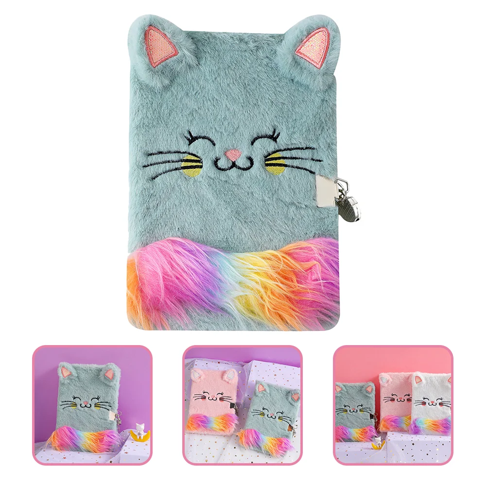 

Mi Note Notebook Notebooks Kids Drawing Notepad Fluffy Diary Secret Plush Cat Paper Students Stationery Animal Child Lockable