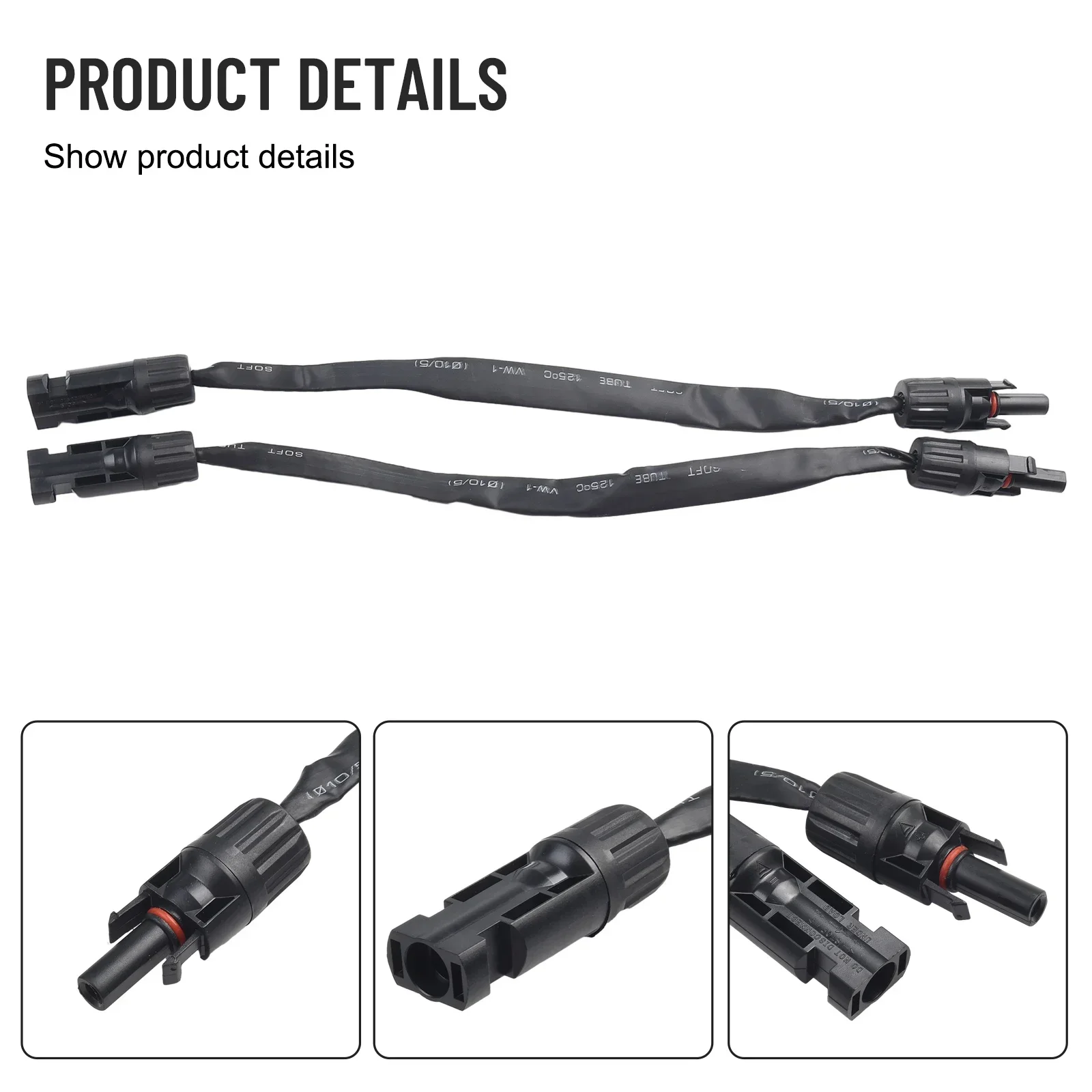 1Pair Solar Cable Window Feedthroughs PV Solar Cable Feedthrough 35cm Copper Flat Connection Balcony Parts electrical connector