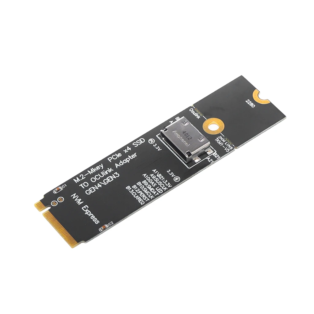 Description Picture 3 of itemM.2-M key PCIe x4 SSD to U.2 OCUlink SFF-8612 Adapter Card Gen4/Gen3 for 2.5 inch NVME U.2(SFF 8639)SSD PCI-E NGFF Riser Card