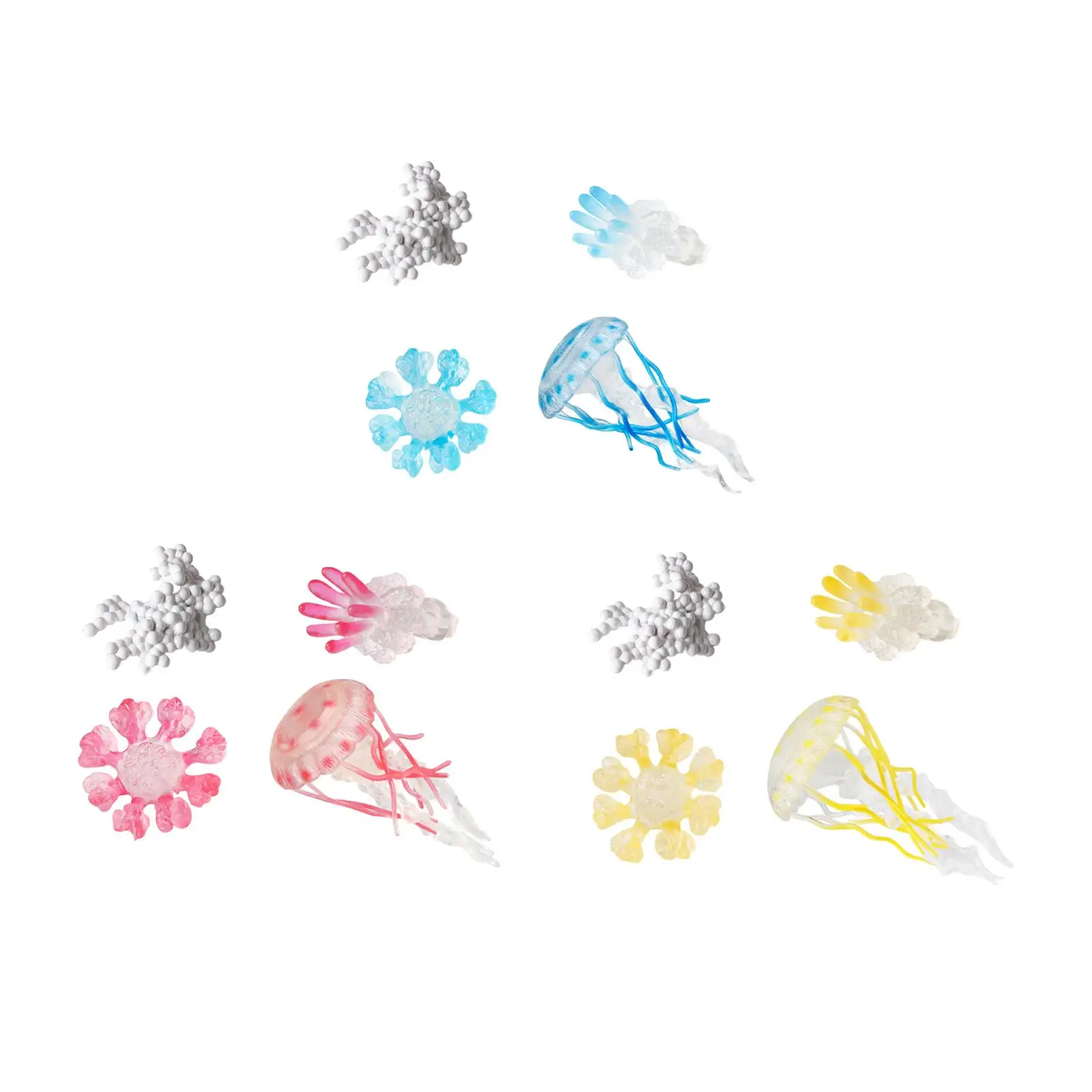 Jellyfish Growth Cycle for Boys Girls Teaching Tools Science Cake Toppers Realistic Animal Growth Cycle Figures Montessori Toys 3