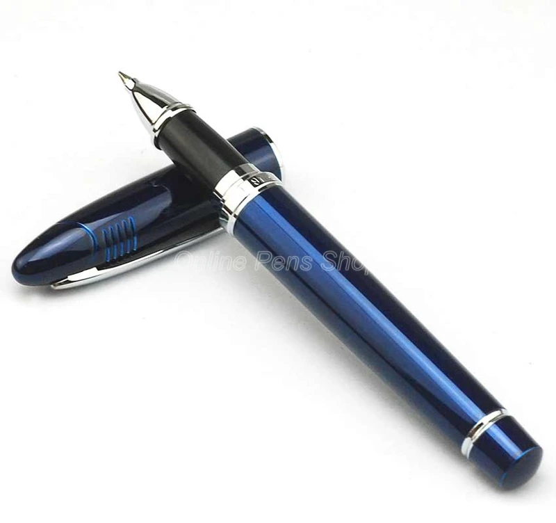 Duke High Grade 911 Blue & Silver Roller Ball Pen DR072 limited edition dark blue duke 2009 fountain pen memory charlie chaplin big size unique style m bent nib heavy business ink pen