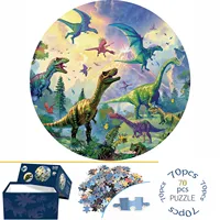 70 Pieces Dinosaur World Jigsaw Puzzles for Adults Home Decor Games Family Fun Floor Puzzles Educational Toys for Kids 1