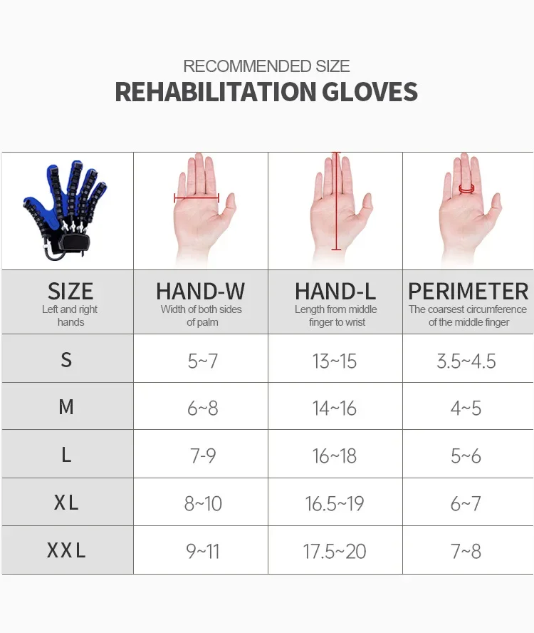 Finger Rehabilitation Robot Gloves Stroke Hemiplegia Cerebral Infarction Training Equipment Therapy Hand ExerciserLeft & Right 3