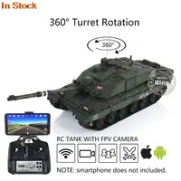 Heng Long 1/16 FPV Camera 7.0 Challenger II RTR RC Tank 3908 360° Turret Steel Gearbox BB Smoking Army Toys Infrared TH17746 1