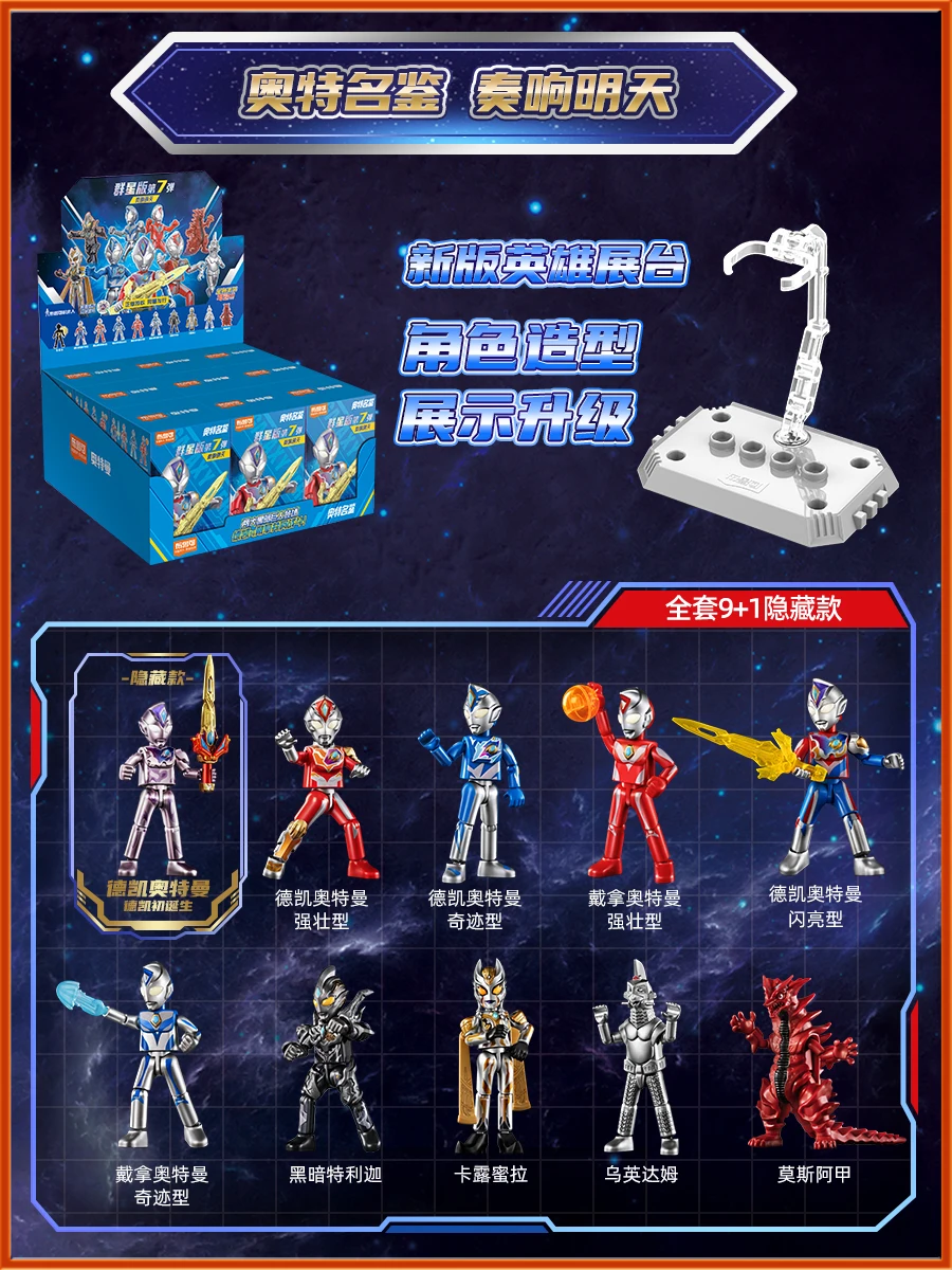 Echte Ultraman Bjd Figuren Blinde Doos Blokken Mysterie Box Mode Speelgoed Gewrichten Verplaatsbare Diga Collectie Kaarten Jongen Verrassing Cadeau