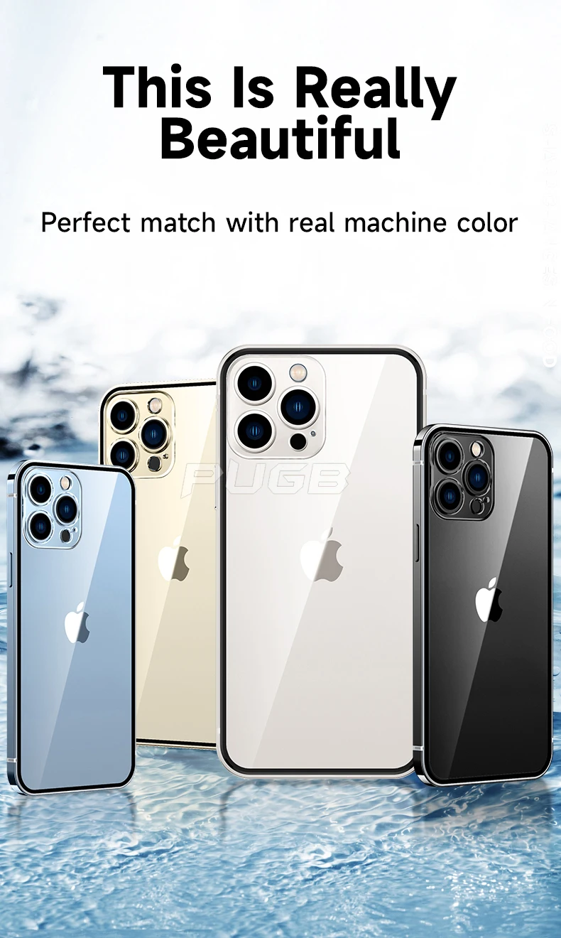 Luxury Orignal Stainless Steel Metal Bumper Transparent Case For iPhone 12 13 Pro Max 13pro Ultra Thin Shockproof Clear Cover iphone 13 case leather