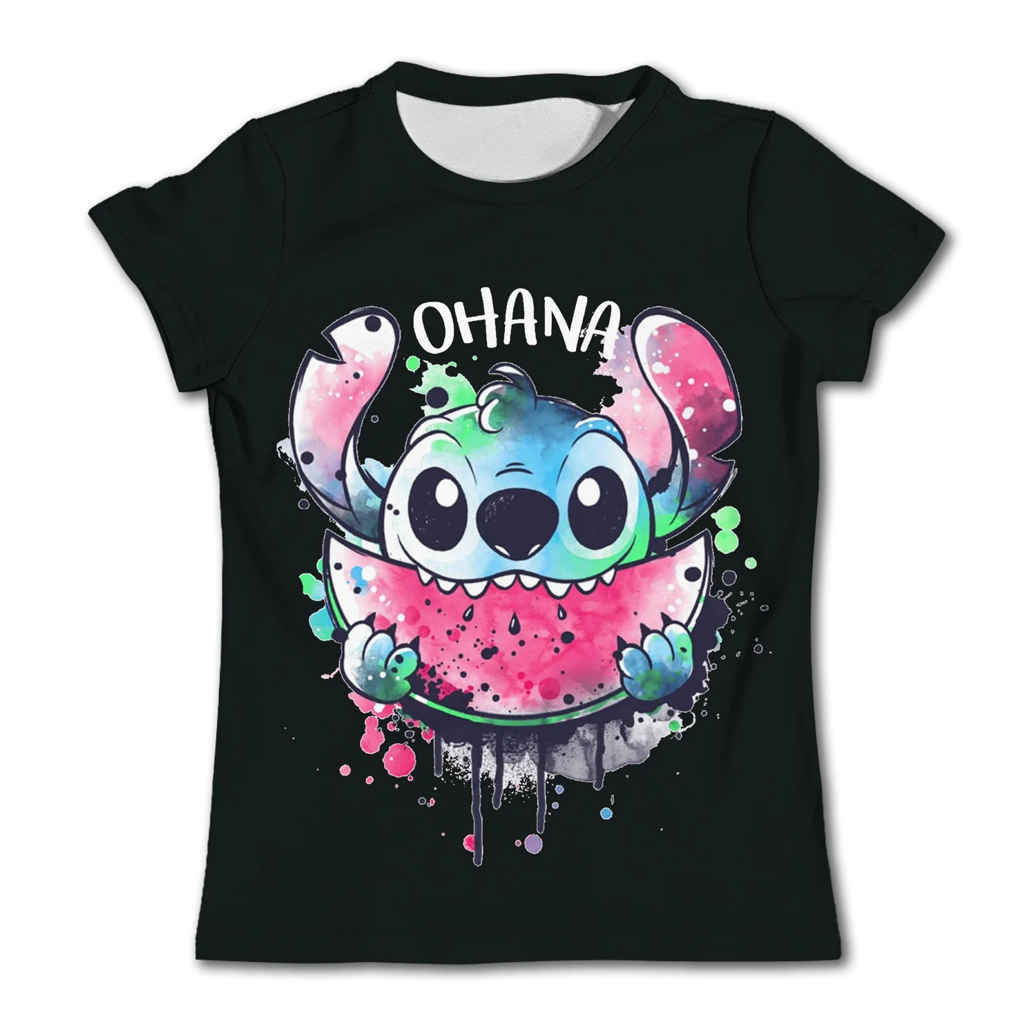3-14Y Kids Disney Stitch Short Sleeve Girl T-shirt Children Sporty T-shirts Boys' Casual Clothes Girls O Neck Shirt Daily Top 2